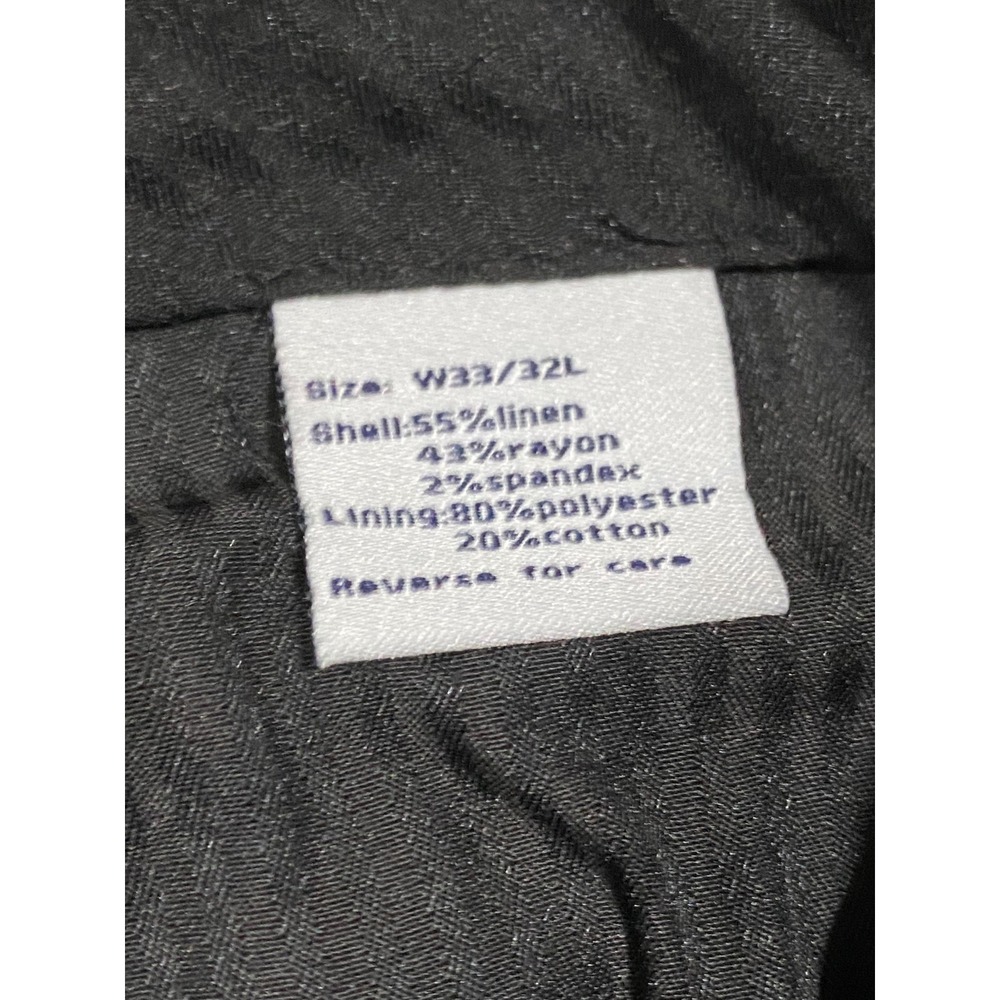 Paisley & Gray Mens Slim Fit Navy Blue Linen Blend Dress Pants Trousers 33x32 - Picture 6 of 9